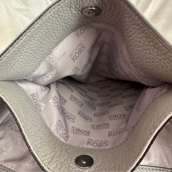 Michael by Michael Kors Grey Pebble Tote Purse with silver chain hardware NWOT - Picture 7 of 12